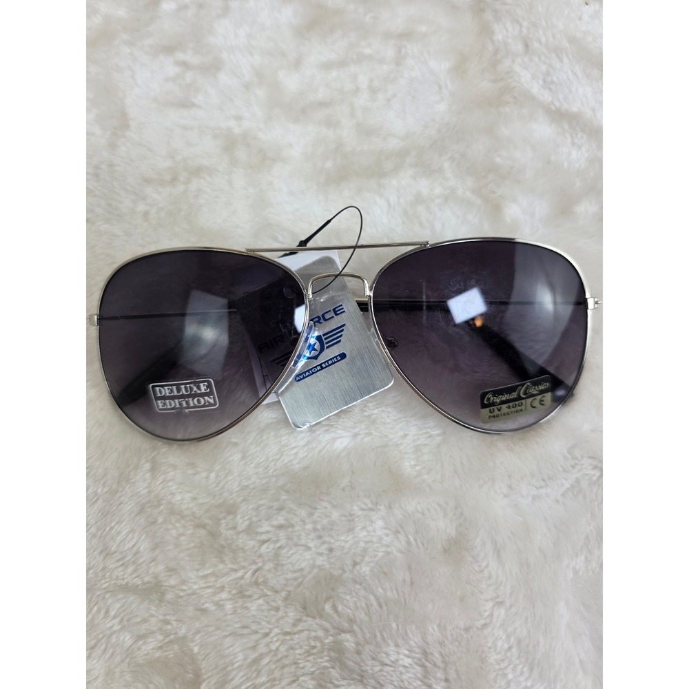 Air Force Aviator Series Sunglasses Deluxe Edition Silver Frame‎ Lenses UV 400